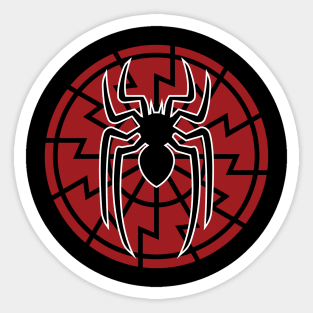 red and black spider emblem. Sticker